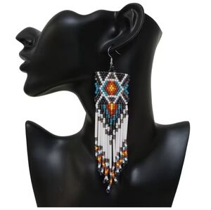 Native American Themed Beaded Earrings